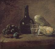 Jean Baptiste Simeon Chardin Lee s basket with glass bottles and cups cucumber oil painting on canvas